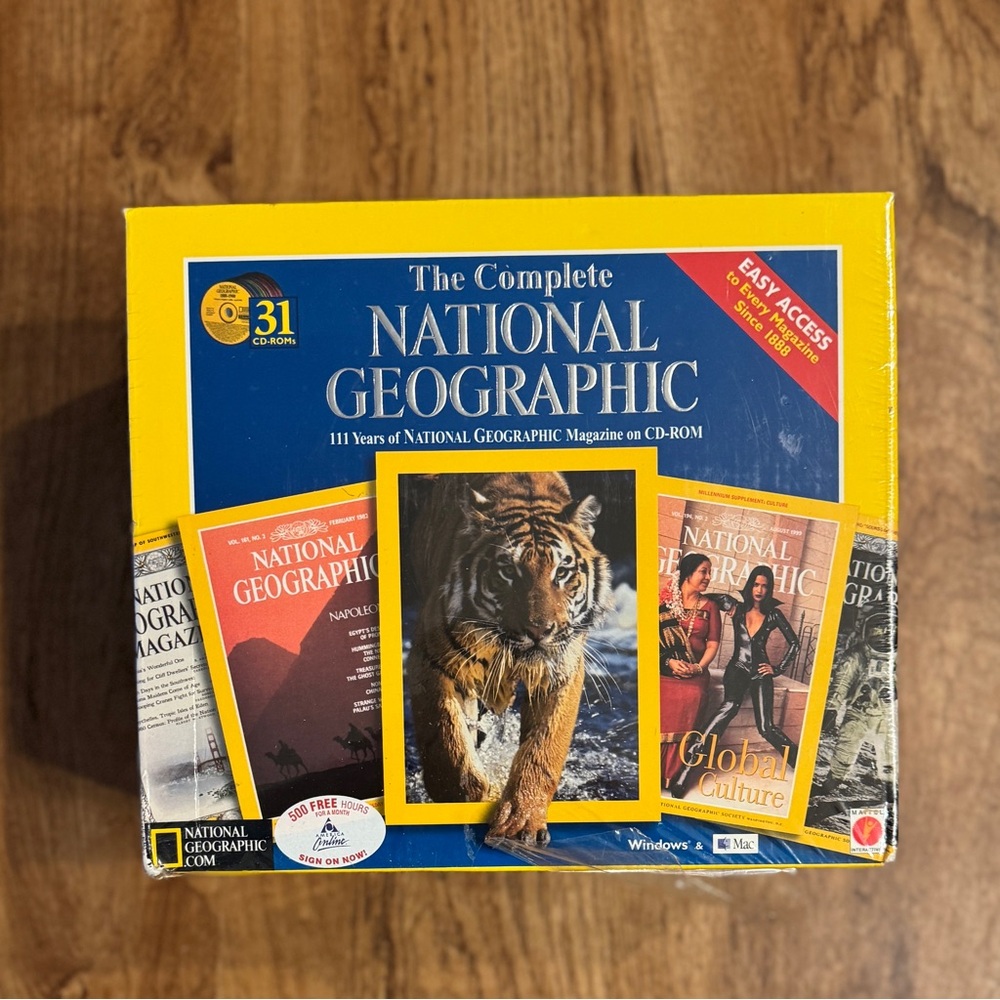 National Geographic CD-ROM Set with Blue and Yellow Design